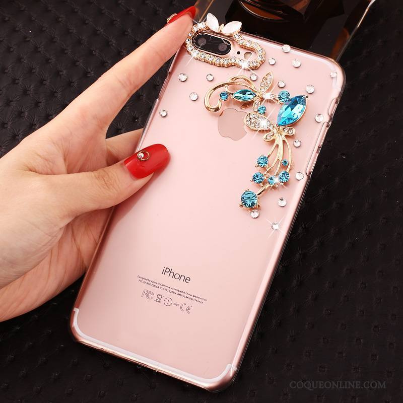 iPhone 7 Plus Strass Protection Rose Incassable Étui Transparent Coque De Téléphone