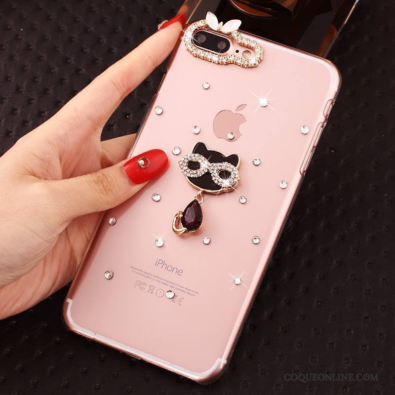 iPhone 7 Plus Strass Protection Rose Incassable Étui Transparent Coque De Téléphone