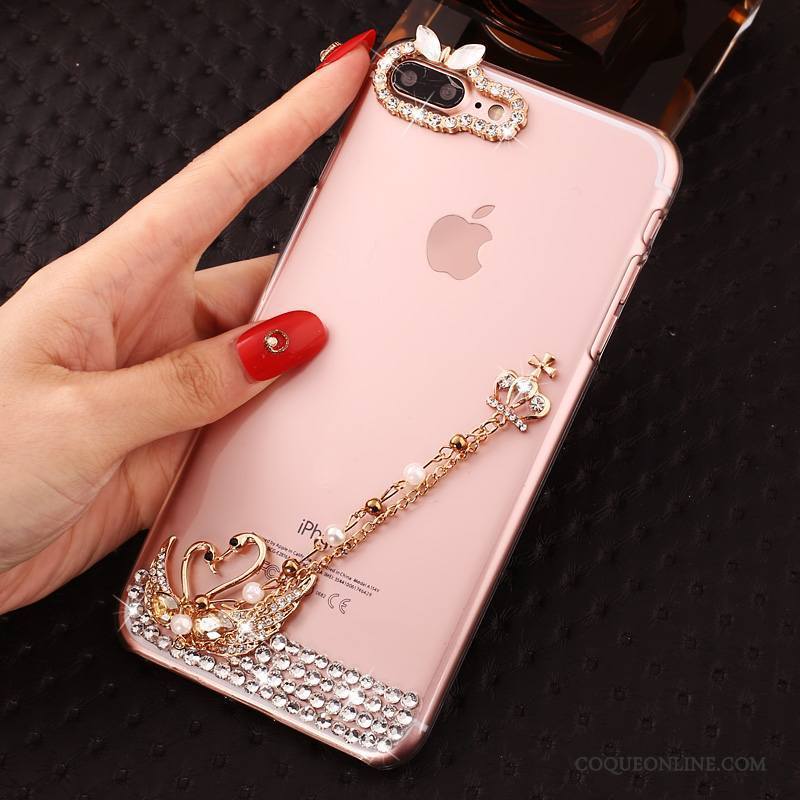 iPhone 7 Plus Strass Protection Rose Incassable Étui Transparent Coque De Téléphone