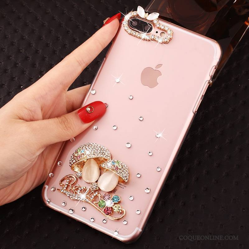 iPhone 7 Plus Strass Protection Rose Incassable Étui Transparent Coque De Téléphone