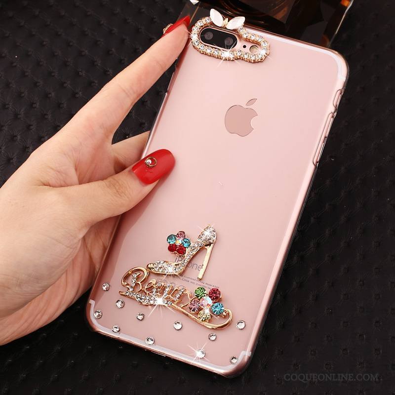 iPhone 7 Plus Strass Protection Rose Incassable Étui Transparent Coque De Téléphone