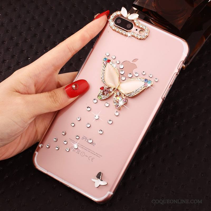 iPhone 7 Plus Strass Protection Rose Incassable Étui Transparent Coque De Téléphone