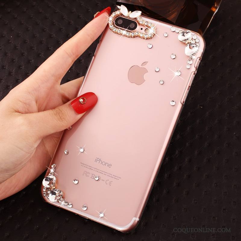 iPhone 7 Plus Strass Protection Rose Incassable Étui Transparent Coque De Téléphone