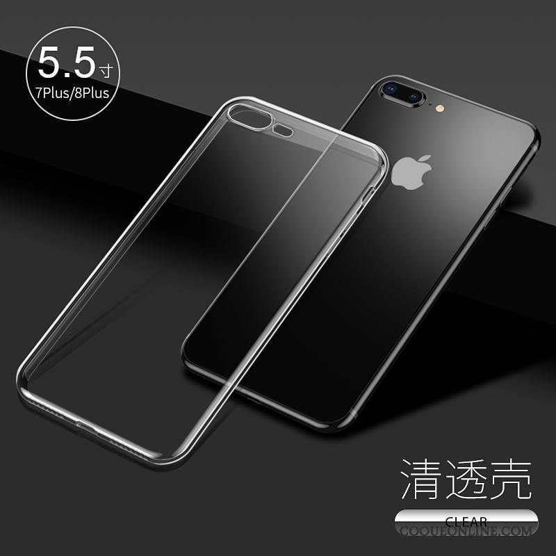 iPhone 7 Plus Tout Compris Argent Incassable Coque De Téléphone Fluide Doux Silicone Étui