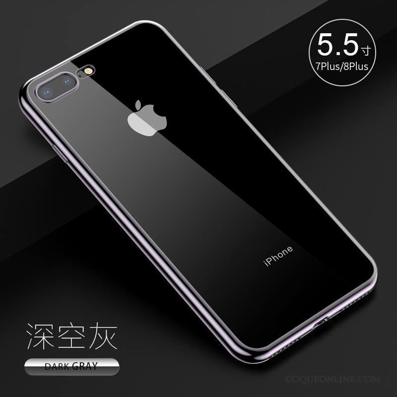 iPhone 7 Plus Tout Compris Argent Incassable Coque De Téléphone Fluide Doux Silicone Étui