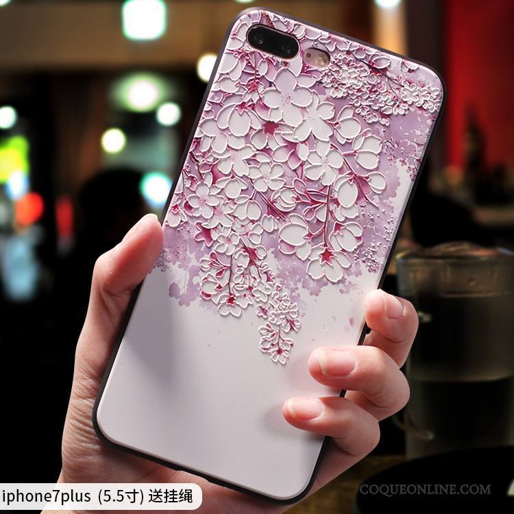 iPhone 7 Plus Tout Compris Coque De Téléphone Étui Style Chinois Bleu Silicone Ornements Suspendus