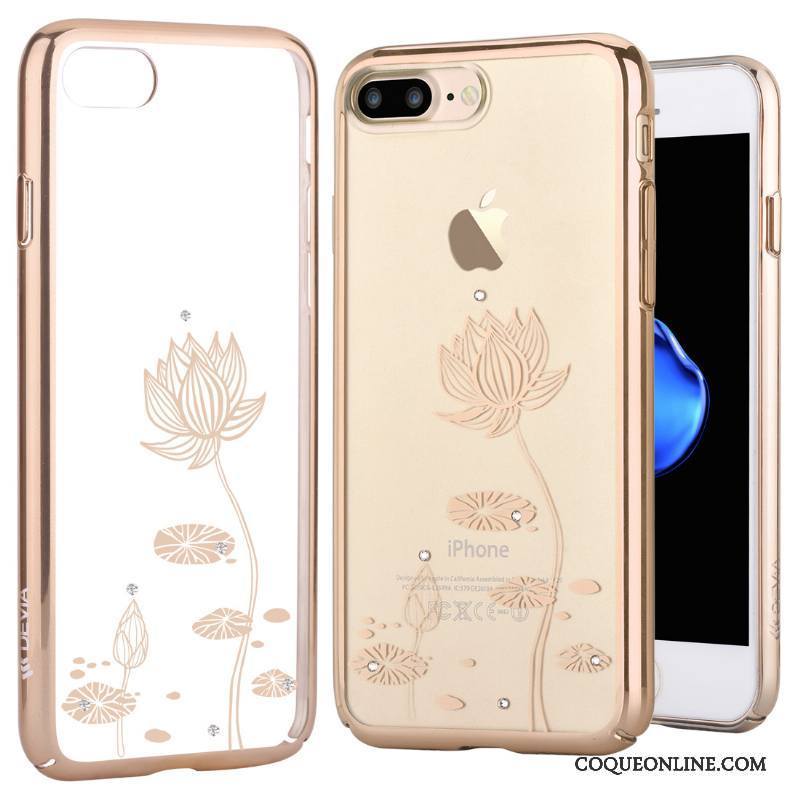 iPhone 7 Plus Tout Compris Placage Or Rose Étui Strass Protection Coque De Téléphone