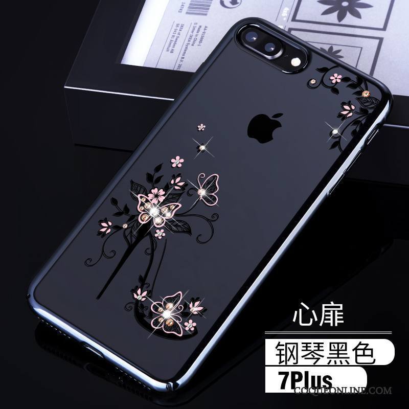 iPhone 7 Plus Transparent Noir Difficile Coque De Téléphone Or Étui Nouveau