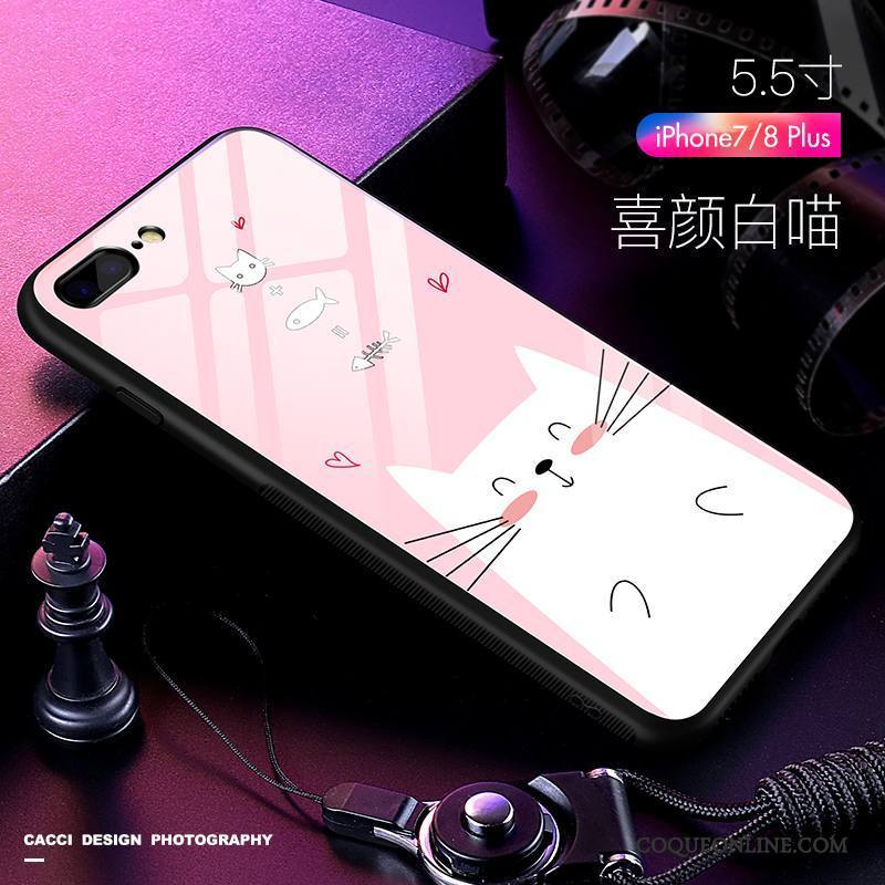 iPhone 7 Plus Étui Coque De Téléphone Charmant Incassable Verre Tout Compris Dessin Animé