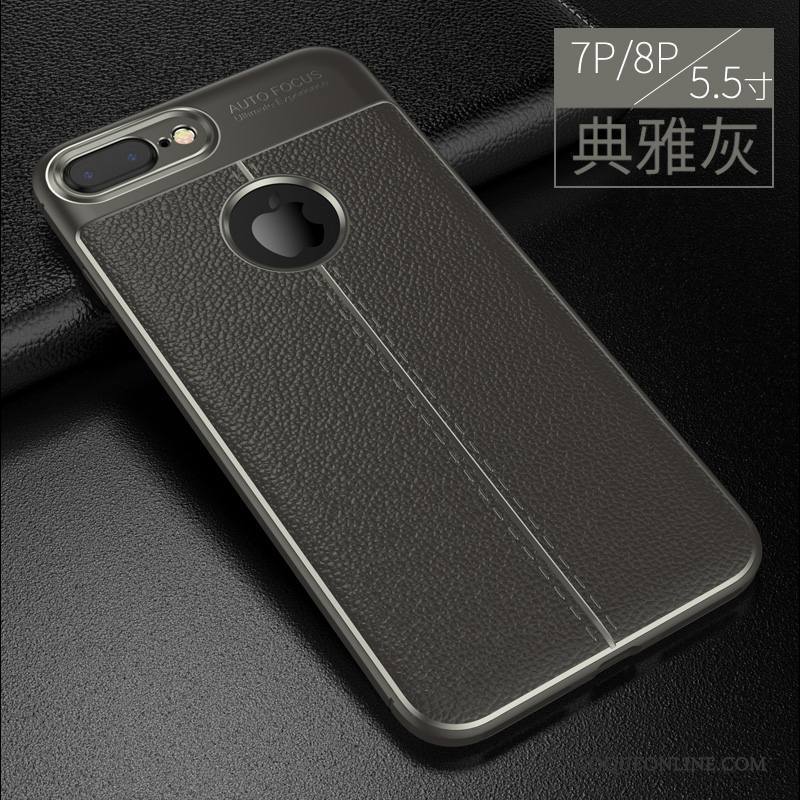 iPhone 7 Plus Étui Coque De Téléphone Cuir Modèle Fleurie Noir Incassable Fluide Doux