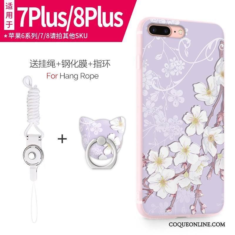 iPhone 7 Plus Étui Coque De Téléphone Fluide Doux Téléphone Portable Incassable Rose Légère