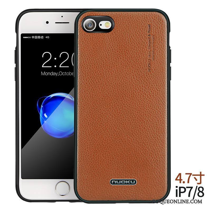 iPhone 7 Protection Incassable Étui Coque De Téléphone Business Téléphone Portable Cuir Véritable