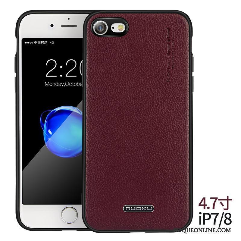 iPhone 7 Protection Incassable Étui Coque De Téléphone Business Téléphone Portable Cuir Véritable