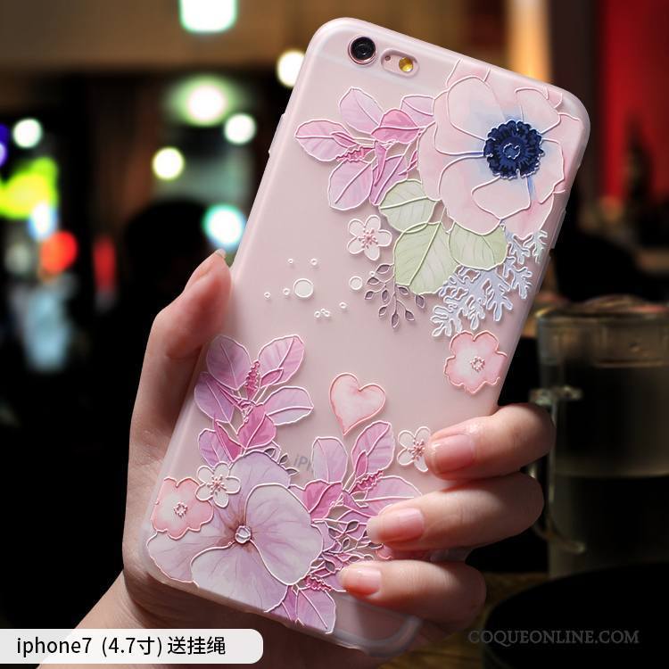 iPhone 7 Rose Coque De Téléphone Élégant Tout Compris Marque De Tendance Délavé En Daim Incassable