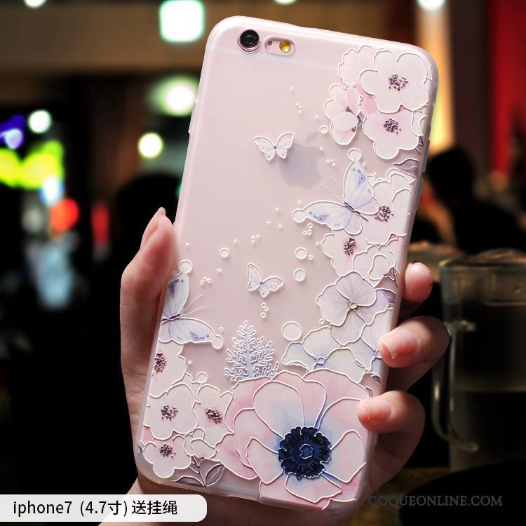 iPhone 7 Rose Coque De Téléphone Élégant Tout Compris Marque De Tendance Délavé En Daim Incassable