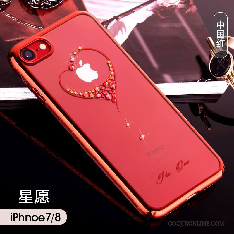 iPhone 7 Rouge Incassable Coque De Téléphone Marque De Tendance Luxe Étui Tout Compris