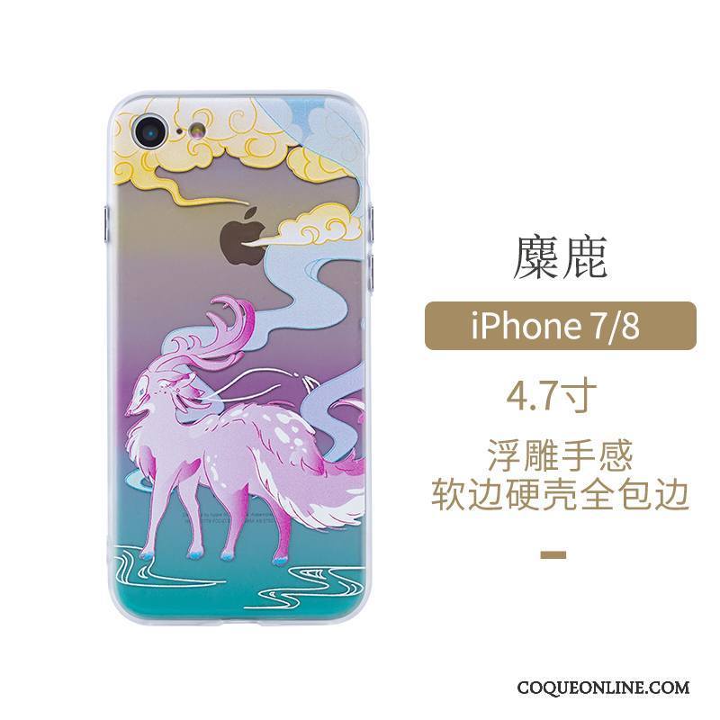 iPhone 7 Style Chinois Bleu Art Protection Étui Incassable Coque De Téléphone
