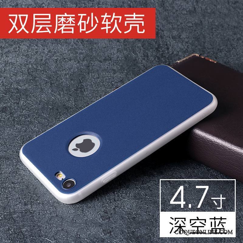 iPhone 7 Tendance Tout Compris Silicone Coque De Téléphone Bleu Fluide Doux Délavé En Daim