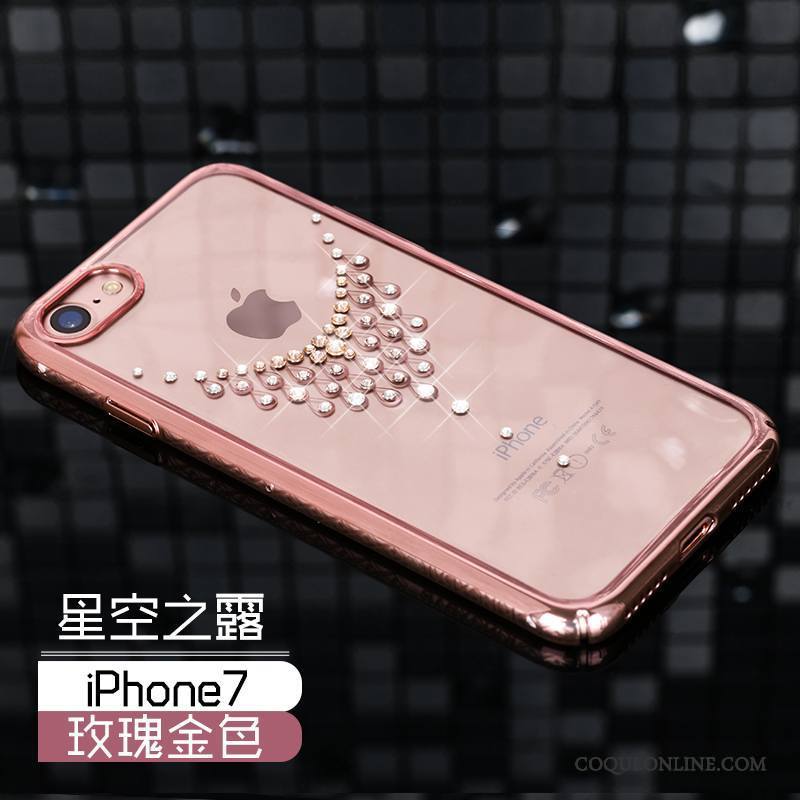 iPhone 7 Tout Compris Or Coque Or Rose De Téléphone Strass Étui