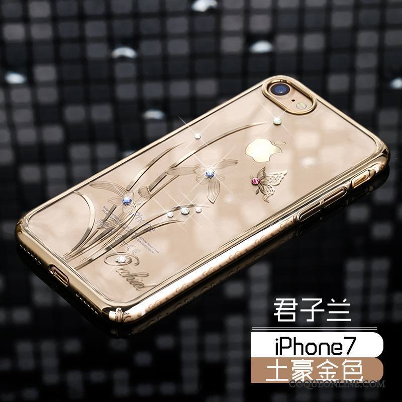 iPhone 7 Tout Compris Or Coque Or Rose De Téléphone Strass Étui