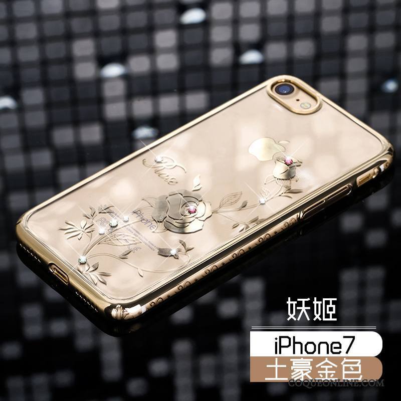 iPhone 7 Tout Compris Or Coque Or Rose De Téléphone Strass Étui