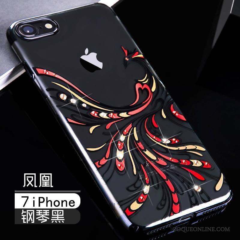 iPhone 7 Tout Compris Rouge Coque De Téléphone Luxe Étui Transparent