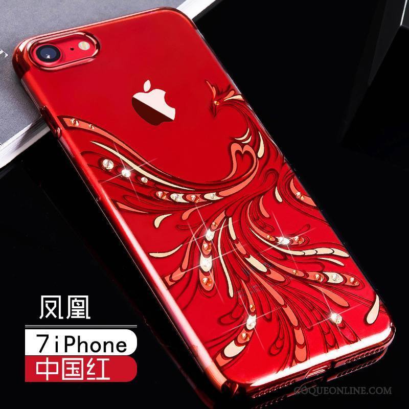 iPhone 7 Tout Compris Rouge Coque De Téléphone Luxe Étui Transparent