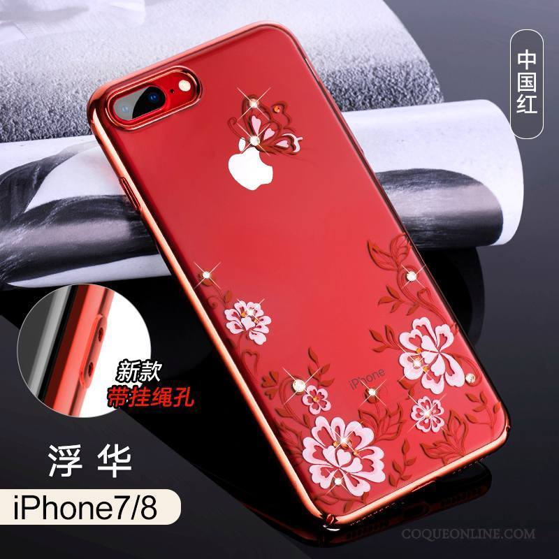 iPhone 7 Tout Compris Rouge Coque De Téléphone Luxe Étui Transparent