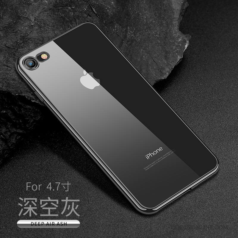 iPhone 7 Transparent Fluide Doux Coque Noir Silicone Étui Incassable