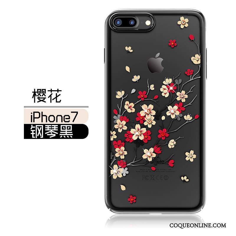 iPhone 7 Élégant Or Incassable Rouge Strass Coque De Téléphone Étui
