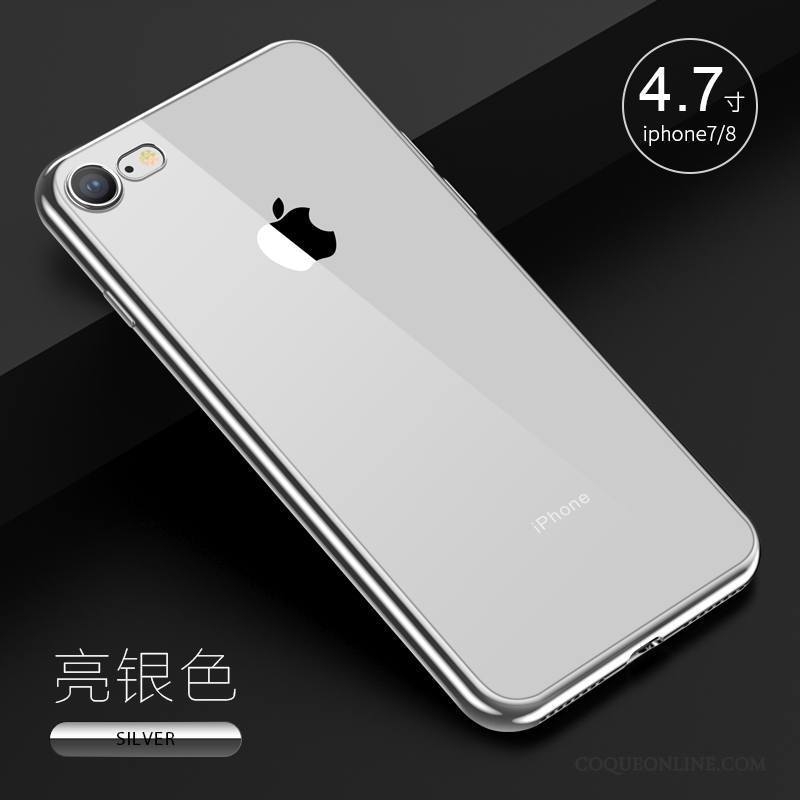 iPhone 7 Étui Coque De Téléphone Fluide Doux Tout Compris Silicone Incassable Or