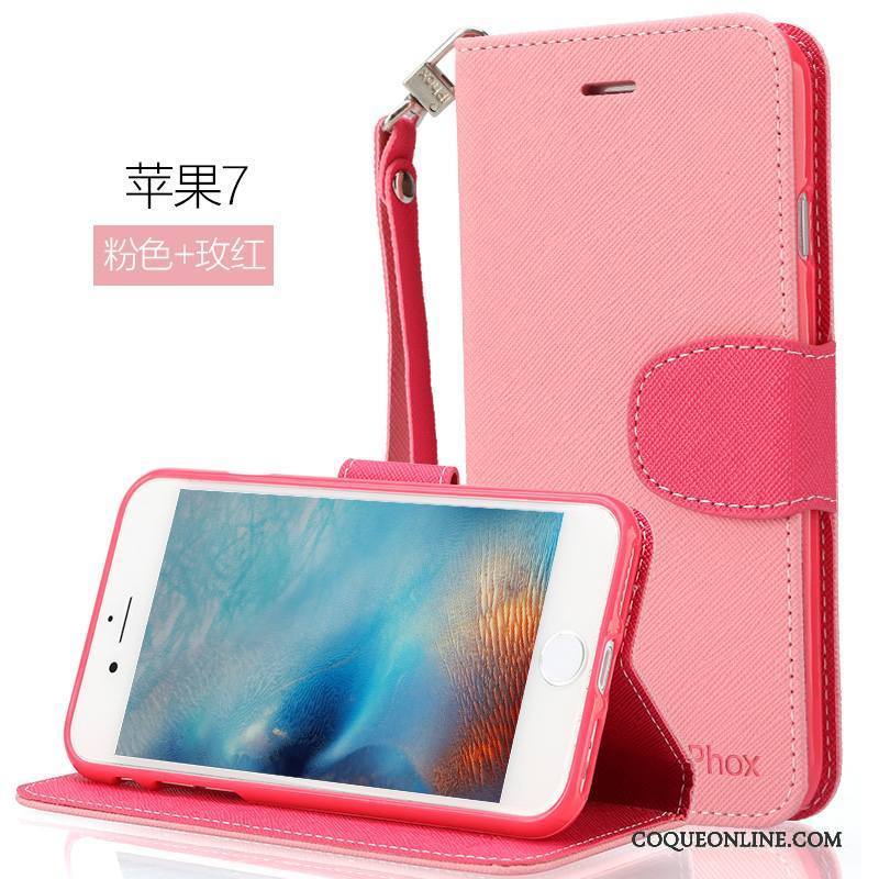 iPhone 7 Étui En Cuir Coque De Téléphone Incassable Housse Téléphone Portable Rouge Tout Compris