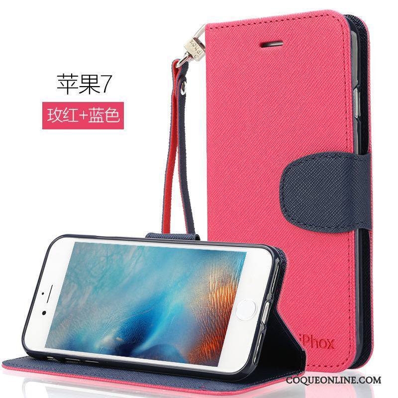 iPhone 7 Étui En Cuir Coque De Téléphone Incassable Housse Téléphone Portable Rouge Tout Compris