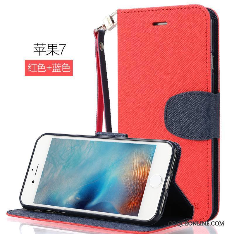 iPhone 7 Étui En Cuir Coque De Téléphone Incassable Housse Téléphone Portable Rouge Tout Compris