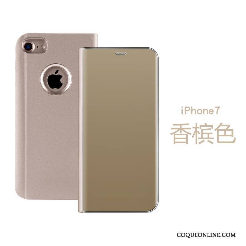 iPhone 7 Étui En Cuir Dimensionnel Housse Or Rose Protection Coque De Téléphone Dragon