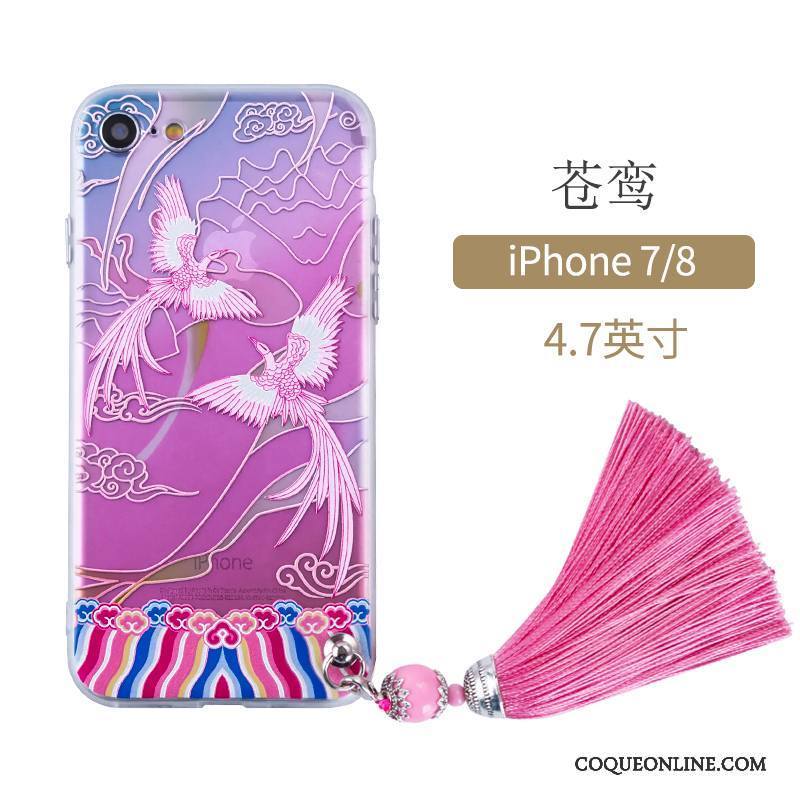 iPhone 7 Étui Style Chinois Rouge Protection Coque De Téléphone Art