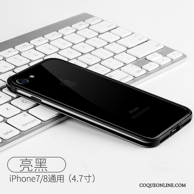 iPhone 8 Coque Border Fluide Doux Incassable Métal Tendance Ornements Suspendus Silicone