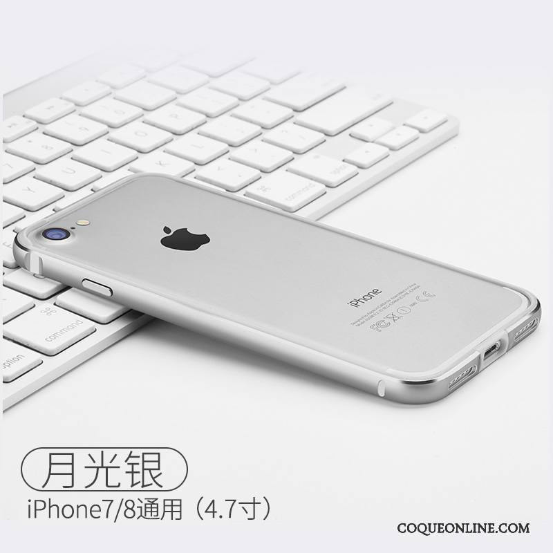 iPhone 8 Coque Border Fluide Doux Incassable Métal Tendance Ornements Suspendus Silicone