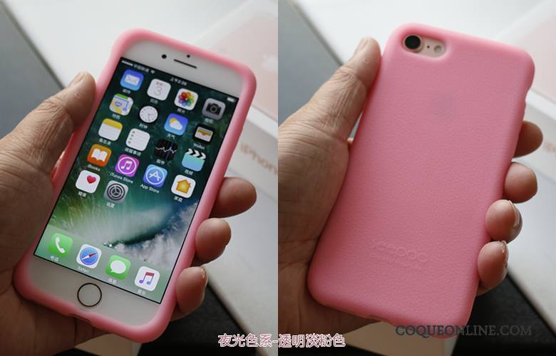 iPhone 8 Coque De Téléphone Rouge Silicone Tissu Étui Incassable Fluide Doux