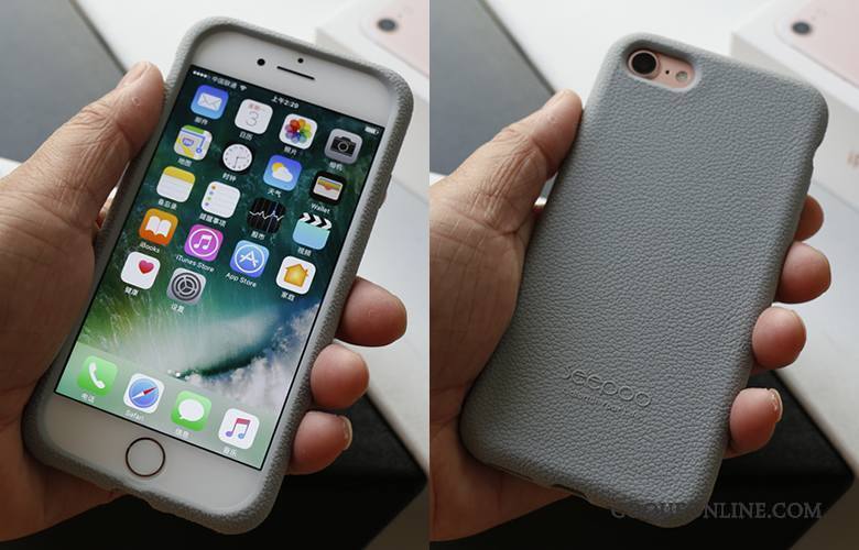 iPhone 8 Coque De Téléphone Rouge Silicone Tissu Étui Incassable Fluide Doux