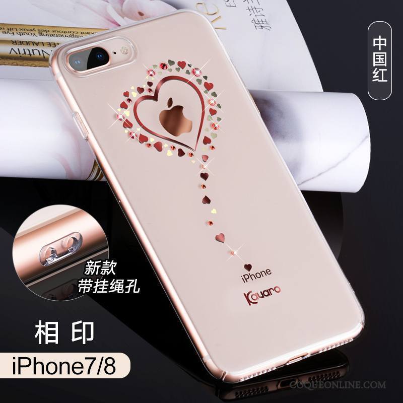 iPhone 8 Coque De Téléphone Strass Incassable Or Nouveau Étui Marque De Tendance