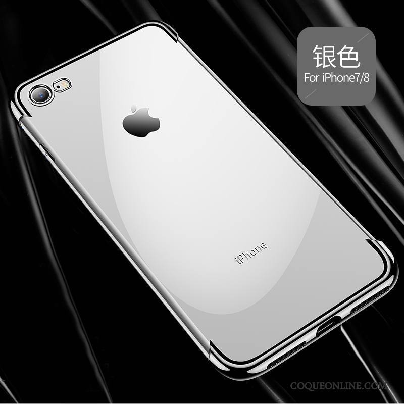 iPhone 8 Coque De Téléphone Étui Transparent Incassable Rouge Fluide Doux Marque De Tendance