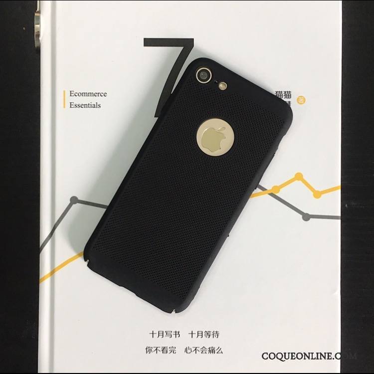 iPhone 8 Coque Délavé En Daim Incassable Refroidissement Or Étui De Téléphone