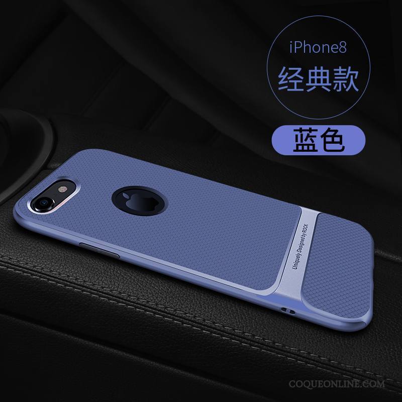 iPhone 8 Coque Incassable Bleu Fluide Doux Support Nouveau Silicone Ornements Suspendus