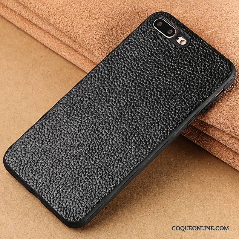 iPhone 8 Coque Incassable Créatif Tout Compris Étui En Cuir Luxe Personnalité Noir