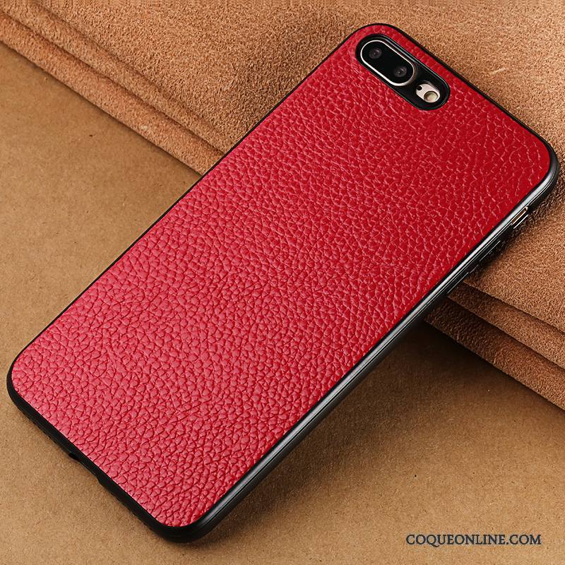 iPhone 8 Coque Incassable Créatif Tout Compris Étui En Cuir Luxe Personnalité Noir