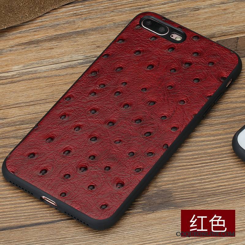 iPhone 8 Coque Luxe Étui En Cuir Tout Compris Incassable Tendance Rouge Personnalité