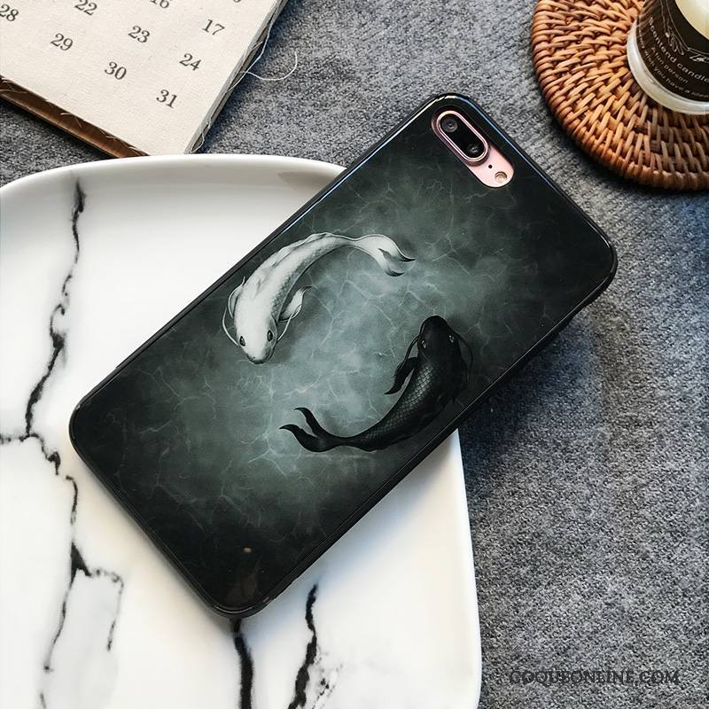 iPhone 8 Coque Noir Incassable Squid Verre Tout Compris Étui Protection