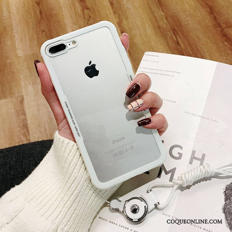 iPhone 8 Coque Ornements Suspendus Étui Créatif Verre Incassable Marque De Tendance Protection