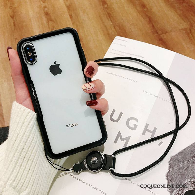 iPhone 8 Coque Ornements Suspendus Étui Créatif Verre Incassable Marque De Tendance Protection